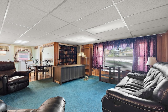 3806 168th St, Country Club Hills, IL 60478 - living area featuring a paneled ceiling and carpet flooring