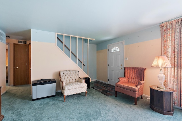 3806 168th St, Country Club Hills, IL 60478 - living area featuring carpet flooring and stairs