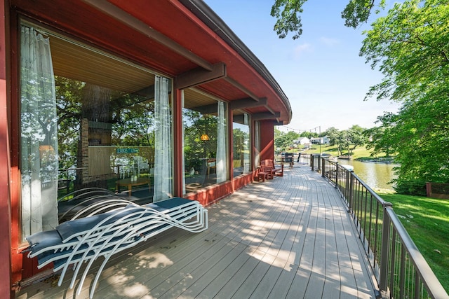309 Holiday Dr, Lake Holiday, IL 60552 - wooden deck featuring a water view