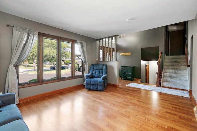 22939 E Dr, Richton Park, IL 60471 - living room featuring wood finished floors and stairs