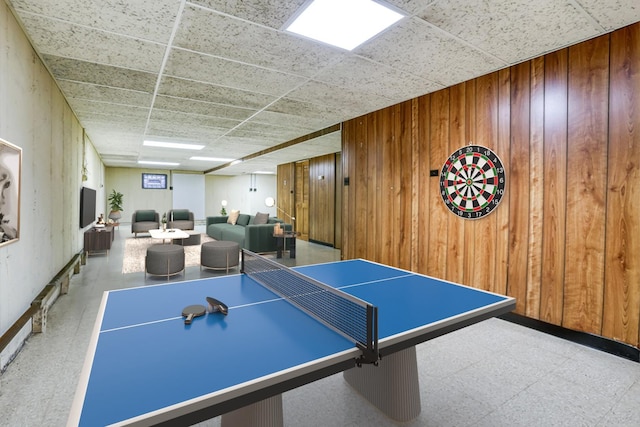 1310 Vinewood Ave, Willow Springs, IL 60480 - game room featuring wood walls and tile patterned floors