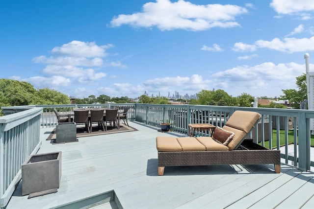 2047 N Leavitt St Unit 2N, Chicago, IL 60647 - wooden deck featuring outdoor dining space