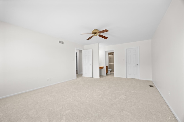 6730 Revere Rd, Downers Grove, IL 60516 - unfurnished bedroom featuring light carpet, ensuite bathroom, and ceiling fan