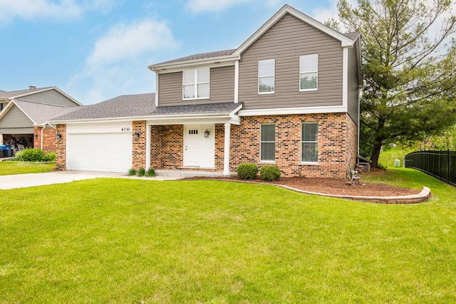 6730 Revere Rd, Downers Grove, IL 60516 - view of front of home with brick siding, a garage, concrete driveway, and a shingled roof