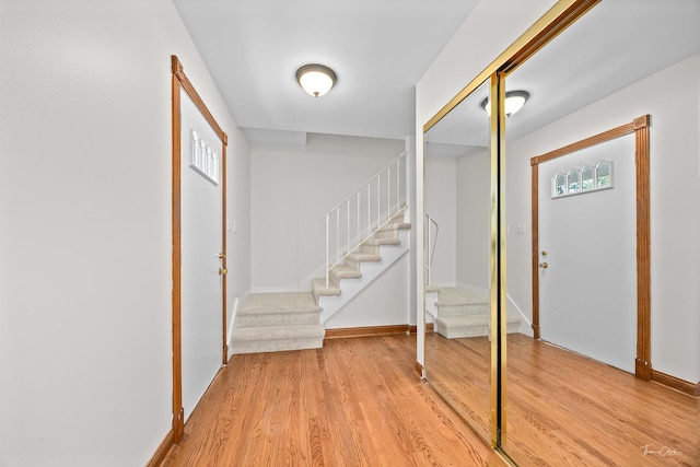 6730 Revere Rd, Downers Grove, IL 60516 - foyer entrance with stairway and light wood-type flooring