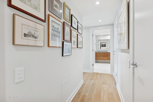 132 E Delaware Pl Unit 5101, Chicago, IL 60611 - corridor with light wood-type flooring and recessed lighting