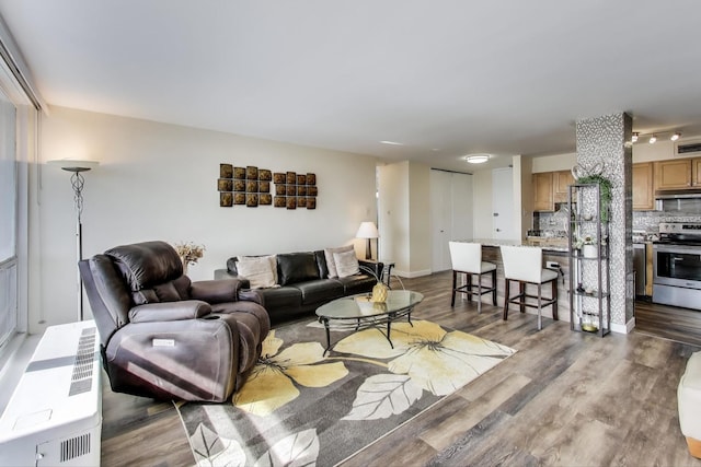 601 E 32nd St Unit 907, Chicago, IL 60616 - living room featuring wood finished floors and heating unit
