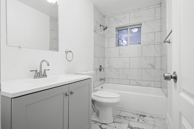 15607 Rose Dr, South Holland, IL 60473 - full bath featuring marble finish flooring, vanity, and  shower combination