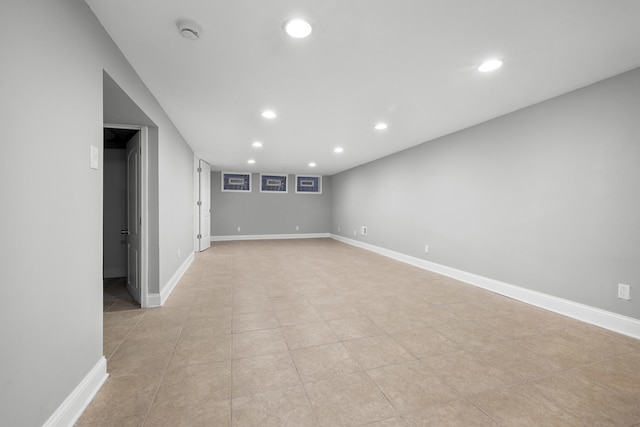 15607 Rose Dr, South Holland, IL 60473 - finished below grade area with recessed lighting and light tile patterned floors