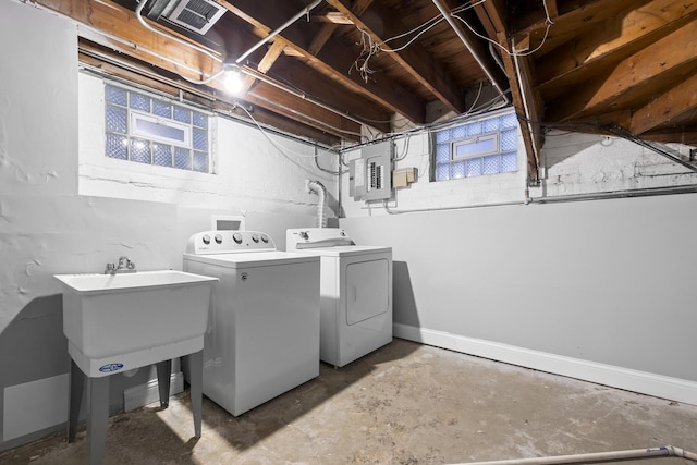 15607 Rose Dr, South Holland, IL 60473 - washroom featuring separate washer and dryer and electric panel
