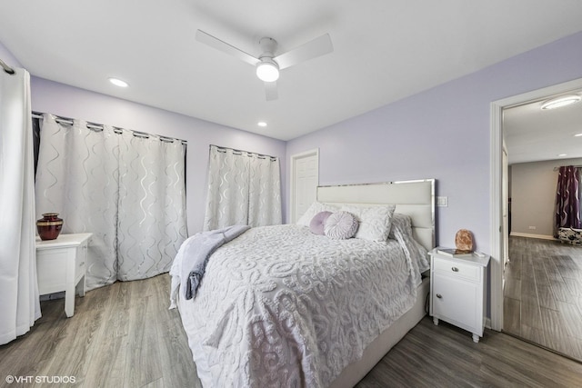 3953 Sandpiper Dr Unit 3953, Hanover Park, IL 60133 - bedroom featuring wood finished floors, a ceiling fan, and recessed lighting