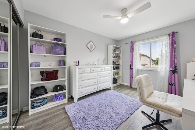 3953 Sandpiper Dr Unit 3953, Hanover Park, IL 60133 - office area with ceiling fan and wood finished floors