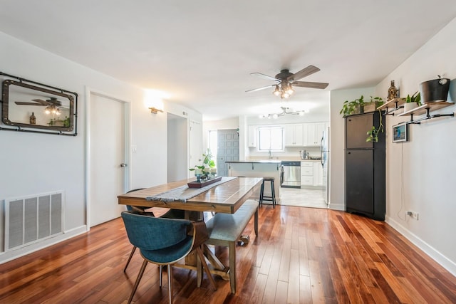 6221 N Niagara Ave Unit 507, Chicago, IL 60631 - dining room with hardwood / wood-style flooring and ceiling fan