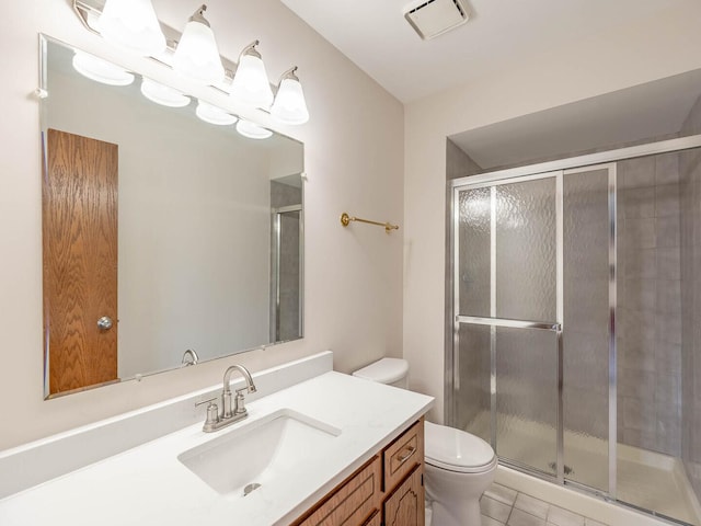 15954 78th Ave, Tinley Park, IL 60477 - bathroom with vanity, a stall shower, and tile patterned floors