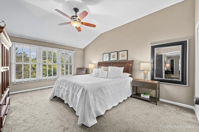 8980 Bardwell Ln, Lakewood, IL 60014 - carpeted bedroom featuring lofted ceiling and ceiling fan