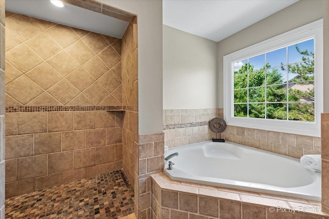 8980 Bardwell Ln, Lakewood, IL 60014 - full bathroom with a garden tub and a tile shower