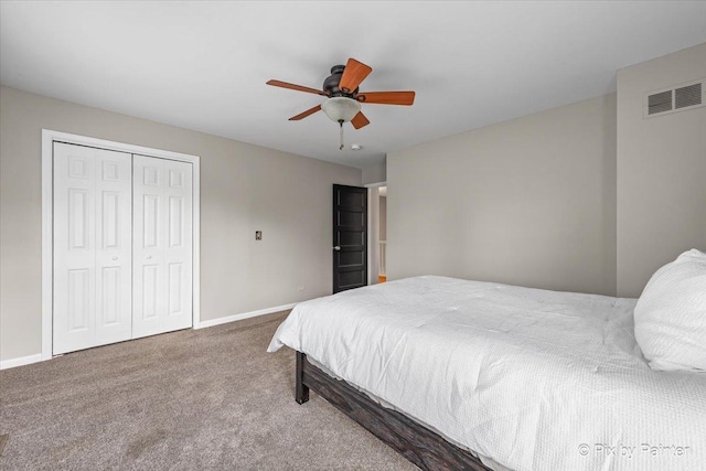 8980 Bardwell Ln, Lakewood, IL 60014 - carpeted bedroom featuring a closet and a ceiling fan