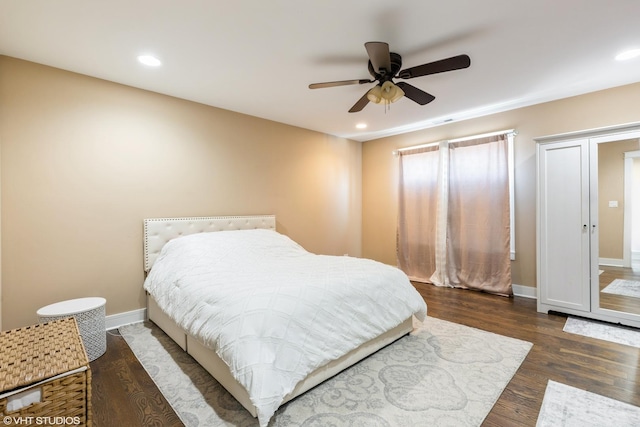 5733 S Neenah Ave, Chicago, IL 60638 - bedroom with wood finished floors, recessed lighting, and a ceiling fan