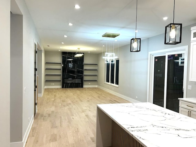7137 S 87th Ave S, Justice, IL 60458 - kitchen featuring light wood-type flooring, recessed lighting, and pendant lighting