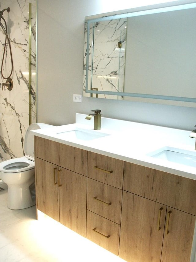 7137 S 87th Ave S, Justice, IL 60458 - bathroom with double vanity and a marble finish shower