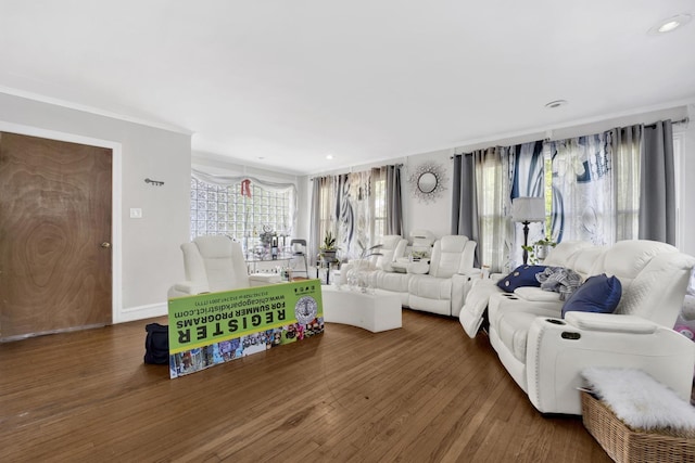 7515 S E End Ave, Chicago, IL 60649 - living room with wood finished floors, recessed lighting, and crown molding