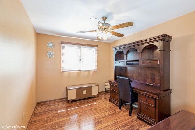 6713 181st St, Tinley Park, IL 60477 - office with ceiling fan and light wood-type flooring