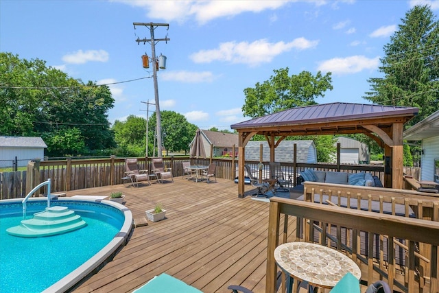 835 E Pells St, Paxton, IL 60957 - deck with a gazebo and outdoor dining space