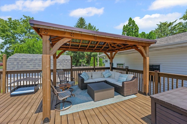 835 E Pells St, Paxton, IL 60957 - deck featuring an outdoor hangout area and a gazebo