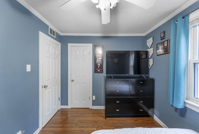 9116 S 53rd Ct, Oak Lawn, IL 60453 - unfurnished bedroom featuring wood finished floors, crown molding, and ceiling fan