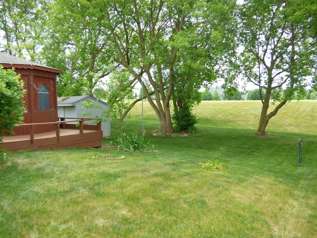 432 Thunder Rdg, Lake In The Hills, IL 60156 - view of grassy yard with a wooden deck