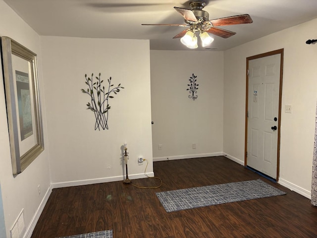 2841 10th St, Rockford, IL 61108 - entrance foyer featuring a ceiling fan and wood finished floors
