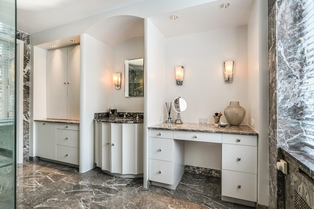 1260 N Astor St Unit 3, Chicago, IL 60610 - full bathroom featuring marble tiled floors, vanity, and recessed lighting