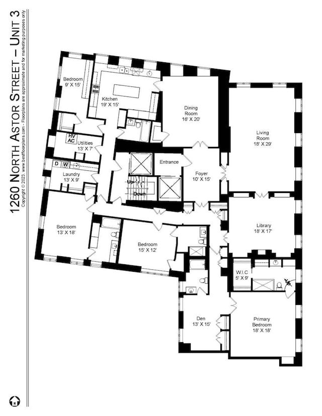 1260 N Astor St Unit 3, Chicago, IL 60610 - view of floor plan / room layout
