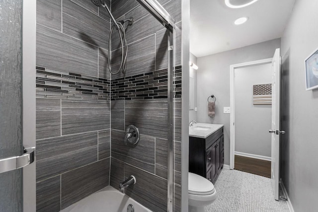 2110 Joanna Ave, Zion, IL 60099 - bathroom with vanity and combined bath / shower with glass door