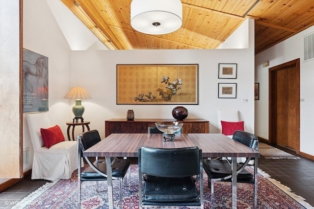 41W955 Northway Dr, Elburn, IL 60119 - dining room with wooden ceiling and lofted ceiling