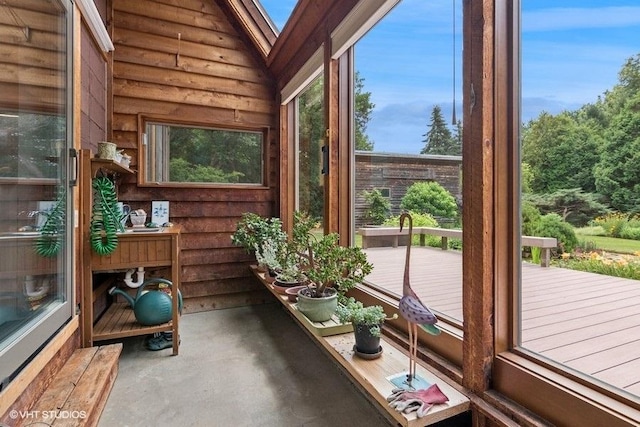 41W955 Northway Dr, Elburn, IL 60119 - sunroom / solarium featuring concrete flooring and a deck