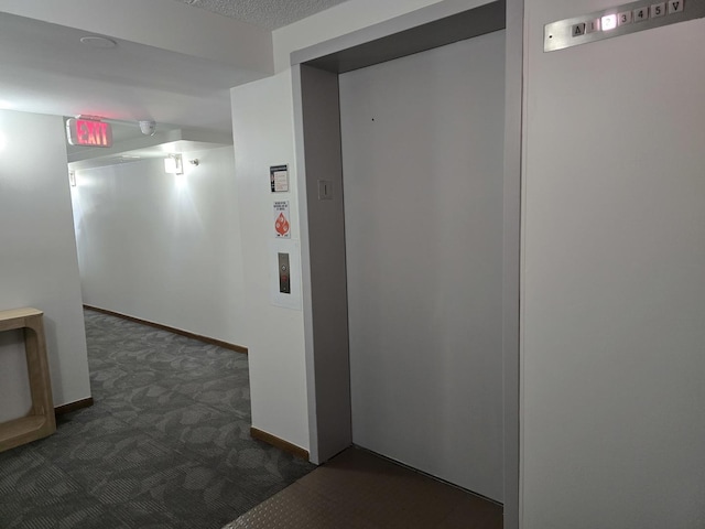 1441 E Thacker St Unit 501, Des Plaines, IL 60016 - corridor featuring dark carpet and elevator