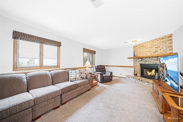 14224 Karlov Ave, Crestwood, IL 60418 - carpeted living area featuring a brick fireplace