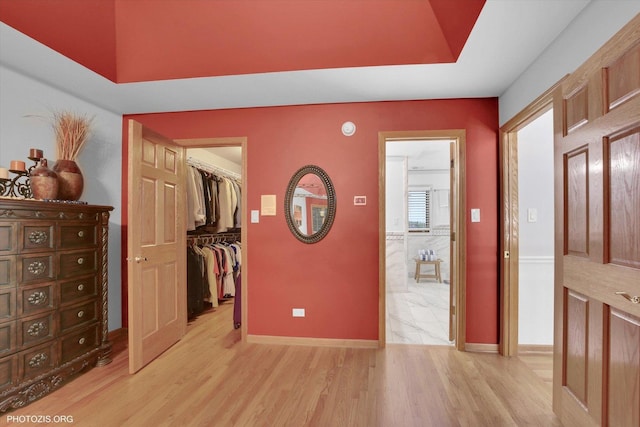 22450 Autumn Dr, Frankfort, IL 60423 - bedroom with a spacious closet, light wood-type flooring, and a closet