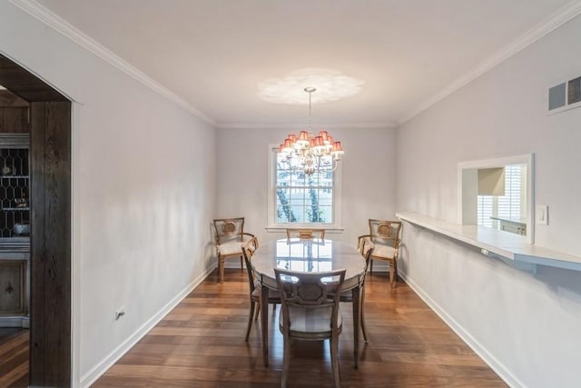 7350 Lavergne Ave, Skokie, IL 60077 - dining area with wood finished floors, healthy amount of natural light, a chandelier, and ornamental molding