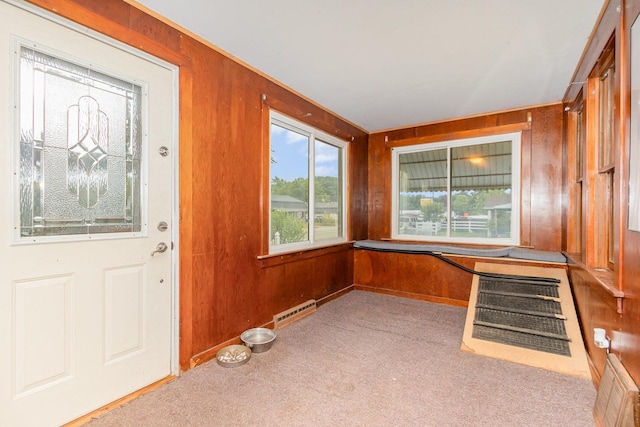1814 E Washington St, Joliet, IL 60433 - carpeted foyer featuring wooden walls