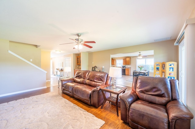 1715 W River St Unit 1715, Dixon, IL 61021 - living room featuring ceiling fan and light wood finished floors