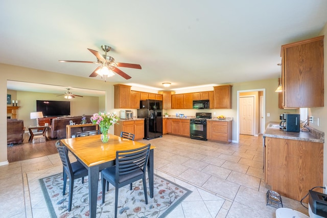 1715 W River St Unit 1715, Dixon, IL 61021 - dining space featuring ceiling fan and light tile patterned flooring