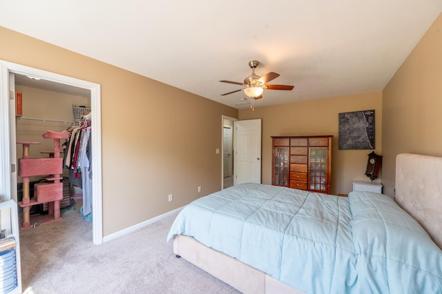 1715 W River St Unit 1715, Dixon, IL 61021 - bedroom with carpet flooring, a spacious closet, a closet, and ceiling fan