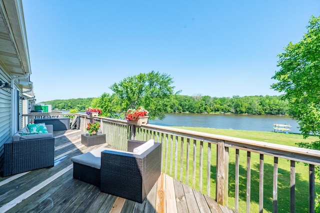 1715 W River St Unit 1715, Dixon, IL 61021 - deck featuring a water view and a yard