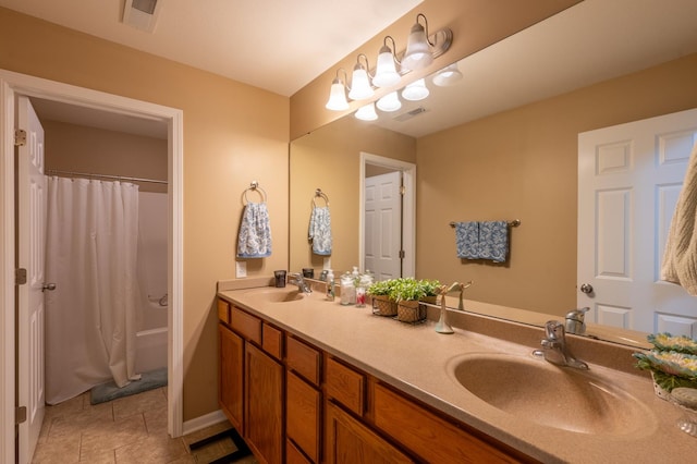 1715 W River St Unit 1715, Dixon, IL 61021 - full bath featuring double vanity, tile patterned flooring, and shower / bath combo