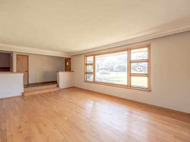 6052 W 128th St, Palos Heights, IL 60463 - spare room featuring light wood-type flooring and ornamental molding