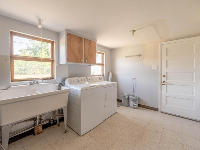 6052 W 128th St, Palos Heights, IL 60463 - laundry area featuring cabinet space, independent washer and dryer, and light floors