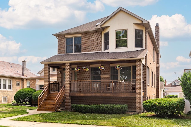 3723 N Nordica Ave, Chicago, IL 60634 - view of front facade featuring brick siding and a shingled roof