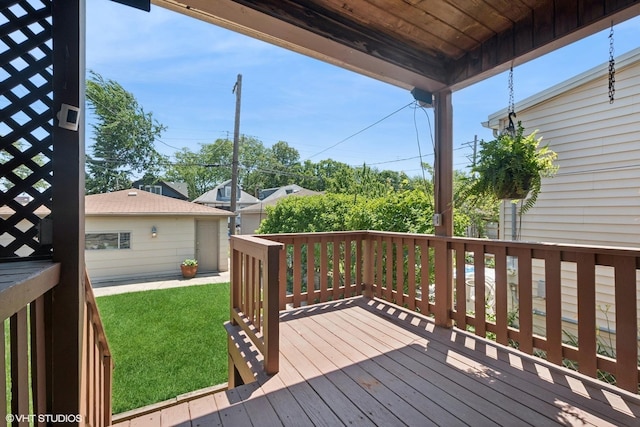 5943 N Talman Ave, Chicago, IL 60659 - wooden deck featuring a lawn